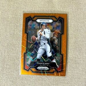 John Elway 2023 Panini Prizm Orange Lazer #89 Denver Broncos Football Card